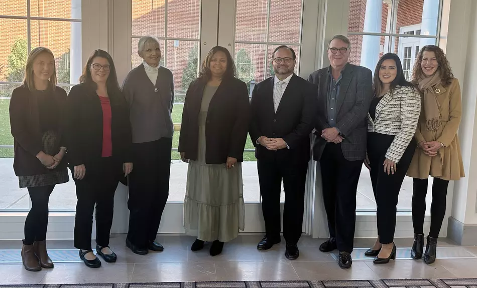 Group photo of staff recognized at lunch